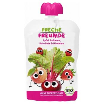 FRECHE FREUNDE Bio ovocná kapsička jablko, červená repa, jahoda, malina 12m+ 100 g