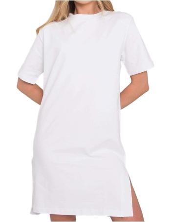 Biele dámske tričkové šaty vel. L