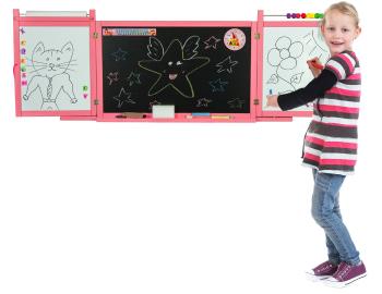 Detská magnetická / kriedová tabuľa na stenu - ružová  TS2