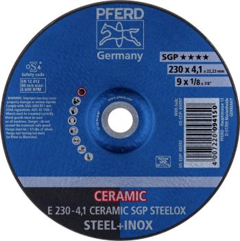 PFERD 62100230 E 230-4,1 CERAMIC SGP STEELOX brúsny kotúč lomený  230 mm 22.23 mm 10 ks