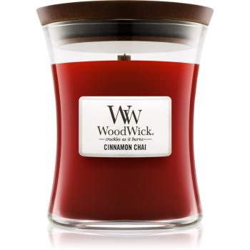 Woodwick Cinnamon Chai vonná sviečka s dreveným knotom 275 g