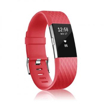 Fitbit Charge 2 Silicone Diamond (Small) remienok, Red (SFI002C28)