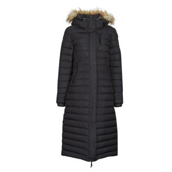 Superdry  FUJI HOODED LONGLINE PUFFER  Bundy Čierna