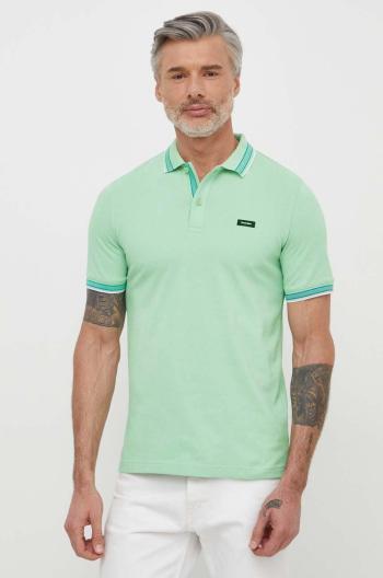 Polo tričko Calvin Klein pánsky,zelená farba,jednofarebný,K10K112469