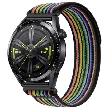 BStrap Velcro Nylon remienok na Garmin Vivoactive 5, black rainbow