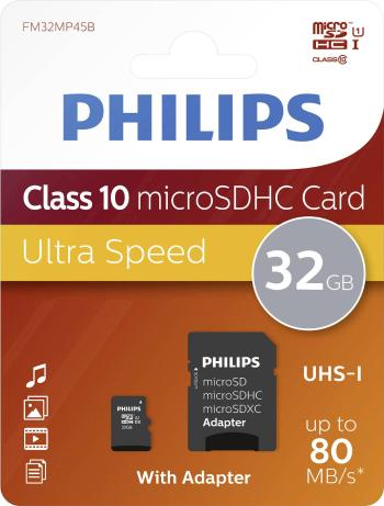 Philips  pamäťová karta micro SDHC 16 GB Class 10 vr. SD adaptéru