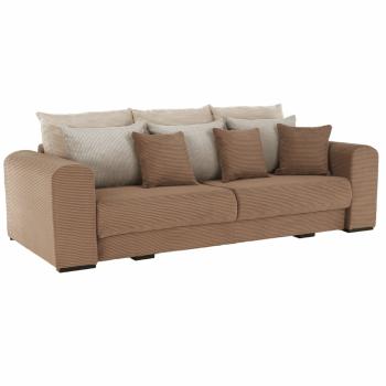 Extra priestranná pohovka, svetlohnedá/béžová/krémová, GILEN BIG SOFA