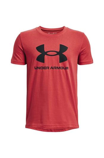 Detské bavlnené tričko Under Armour čierna farba, s potlačou