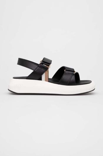 Sandále BOSS Jess Sandal-FL dámske, čierna farba, na platforme, 50493086