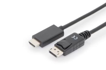 Digitus káblový adaptér DisplayPort, DP - HDMI typu A, M/M, 2,0 m, s blokovaním, DP 1.2_HDMI 2.0, 4K/60Hz, CE, bl