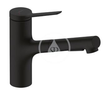 HANSGROHE HANSGROHE - Zesis M33 Drezová batéria 150, s výsuvnou spŕškou, matná čierna 74800670