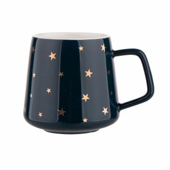 Altom Porcelánový hrnček Golden stars, 370 ml, navy blue