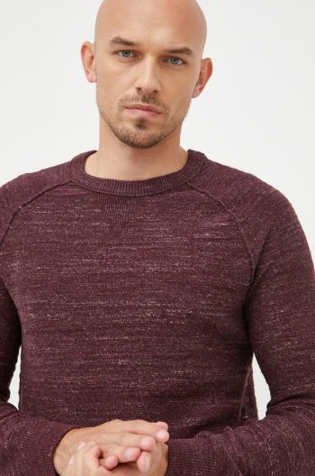 Bavlnený sveter GAP pánsky, bordová farba,