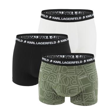 KARL LAGERFELD - boxerky 3PACK organic cotton print logo LAGERFELD olive & black color - limitovaná edícia-L (89-96 cm)