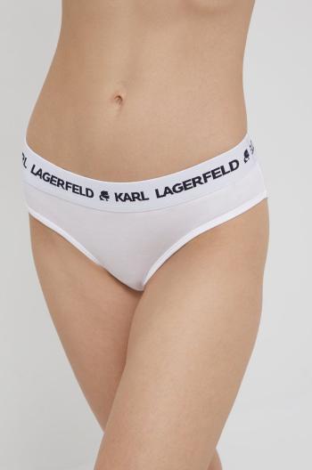 Nohavičky Karl Lagerfeld biela farba