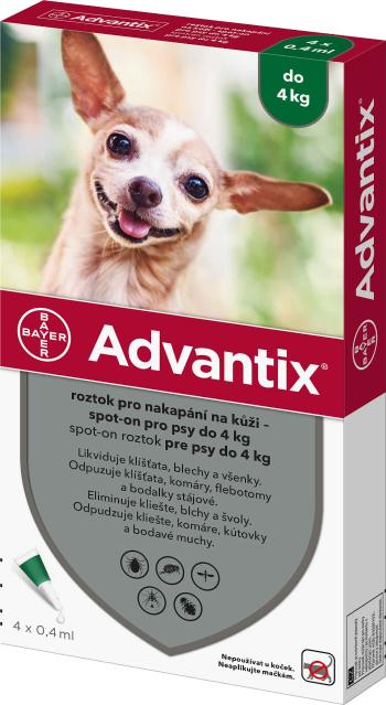 Advantix Spot-on pre psy do 4 kg 4 x 0.4 ml