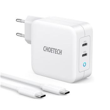 Choetech PD 100 W GaN dual USB-C Charger with CC cable (01.01.02.PD6008-EU-CCWH)