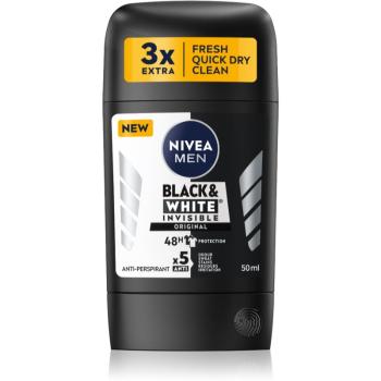 Nivea Men Black & White Invisible Original tuhý antiperspitant pre mužov 50 ml