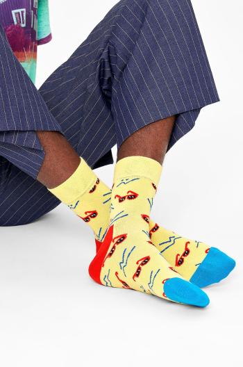 Ponožky Happy Socks pánske, žltá farba