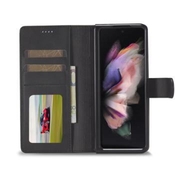 Tech-Protect Wallet knižkové kožené puzdro na Samsung Galaxy Z Fold 4, čierne