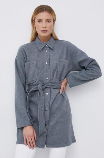 Kabát Jacqueline de Yong dámsky, šedá farba, prechodný