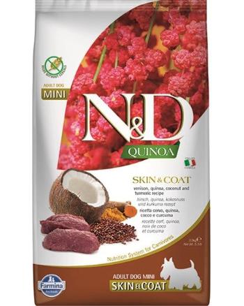 Farmina N&D dog QUINOA (GF) adult mini, skin & coat, venison & coconut 2,5kg