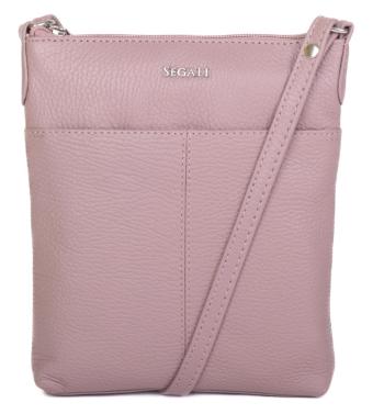 SEGALI Dámska kožená crossbody kabelka 7001 B cameo rose