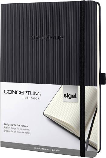 Sigel CONCEPTUM® CO117 poznámková kniha štvorčekový čierna Počet listov: 194 18 x 24 cm