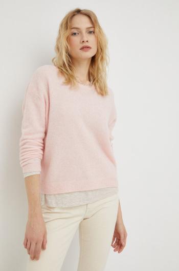 Vlnený sveter American Vintage dámsky, ružová farba, tenký,
