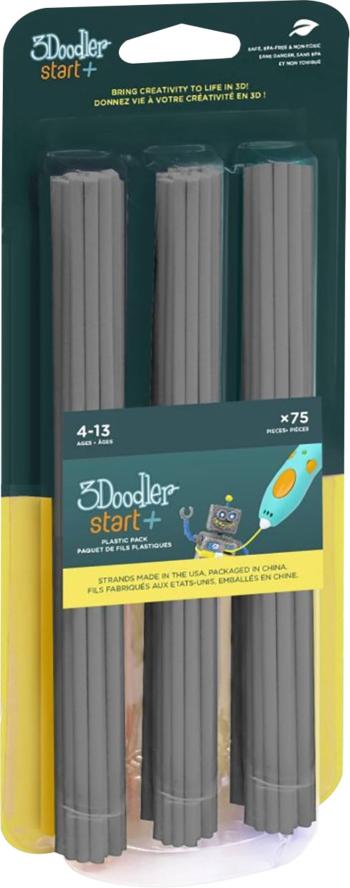 3Doodler 3DS-ECO08-GREY-75 Start vlákno pre 3D tlačiarne PLA plast     sivá  75 ks