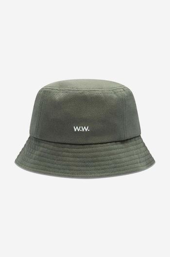 Bavlnený klobúk Wood Wood Ossian Bucket Hat 12240817.7083-DUSTYGREEN, zelená farba, bavlnený