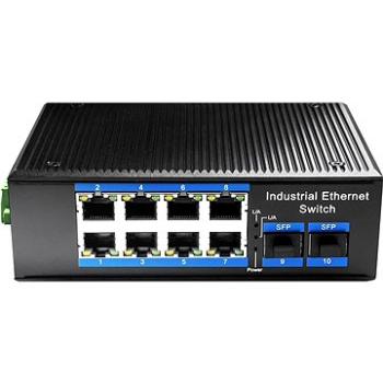 CUDY 8-Port Gigabit Industrial PoE Switch with 2 Gigabit SFP Port (IG1008S2P)