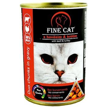 Fine Cat Konzerva pre mačky DUO Hovädzie s morčacím 12× 415 g (8595657302420)