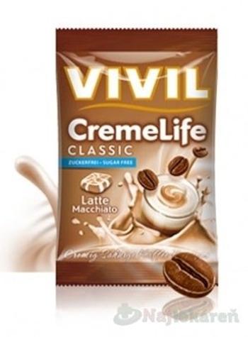 VIVIL BONBONS CREME LIFE CLASSIC s kávovo-smotanovou príchuťou bez cukru 110 g