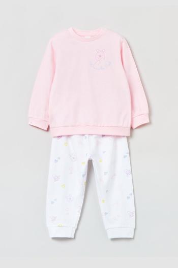 Detské bavlnené pyžamo OVS ružová farba, vzorovaná