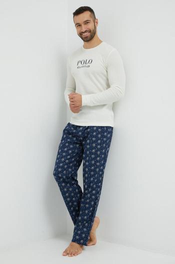 Pyžamo Polo Ralph Lauren pánska, tmavomodrá farba, vzorovaná