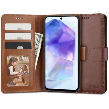 Tech-Protect Wallet knižkové puzdro na Samsung Galaxy A55 5G, hnedé