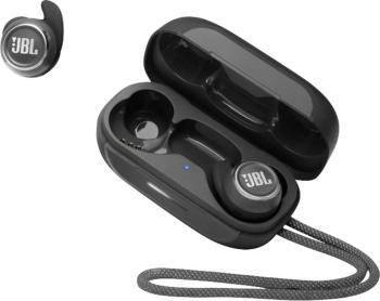 JBL Reflect Mini NC Bluetooth Hi-Fi štupľové slúchadlá do uší vodeodolná, odolný proti potu, za uši čierna