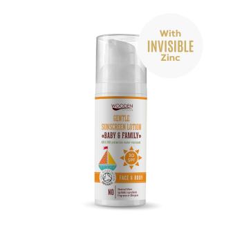 WoodenSpoon Opaľovacie telové mlieko Baby & Family SPF 30, 50 ml