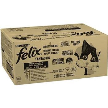 Felix Fantastic s hovädzím, kuraťom, tuniakom a treskou v želé 80× 85 g (8445290408839)