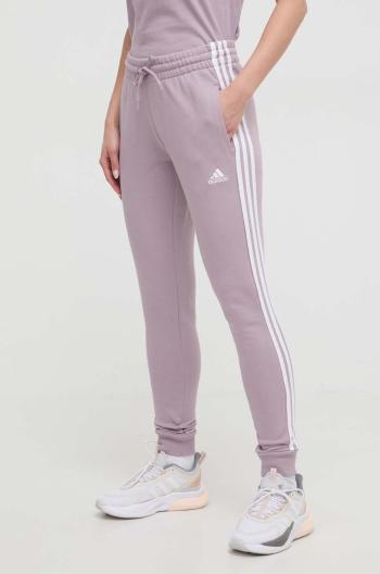 Bavlnené tepláky adidas fialová farba, vzorované, IR5379