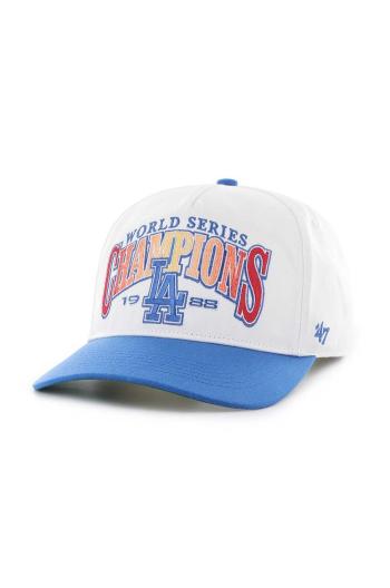 Bavlnená šiltovka 47 brand MLB Los Angeles Dodgers biela farba, s nášivkou, BCWS-ARCHH12CTP-WH88