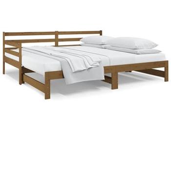 Výsuvná posteľ medovo hnedá 2× (90 × 190 cm) masívna borovica, 814662