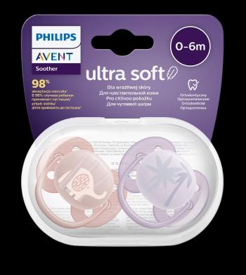 PHILIPS AVENT Cumlík Ultrasoft Premium Zvieratko 0-6m dievča 2 ks