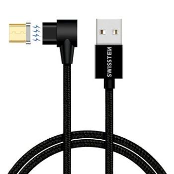 Swissten Arcade magnetický textilný dátový kábel USB/microUSB 1,2 m čierny (71527400)