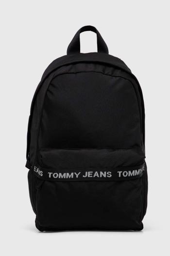 Ruksak Tommy Jeans pánsky, čierna farba, veľký, s potlačou