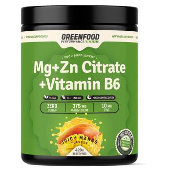 GREENFOOD NUTRITION Performance Mg + Zn citrate + vitamín B6 šťavnaté mango 420 g