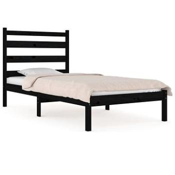 Rám postele čierny masívna borovica 90 × 190 cm Single, 3103617