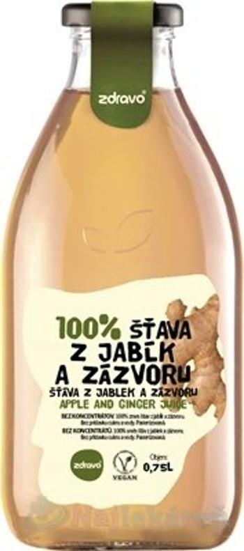 Zdravo 100% ŠŤAVA Z JABĹK A ZÁZVORU, 0,75l