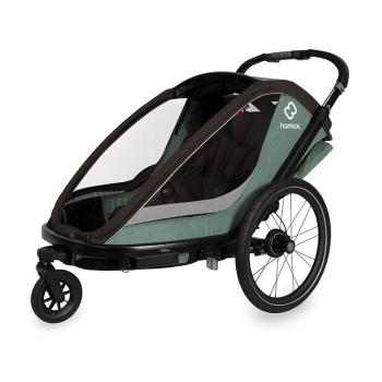 HAMAX Vozík vr. ramená + kočíkový set za bicykel Cocoon Green/black